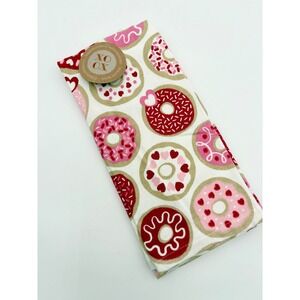 Set of 2 Kitchen Towels Valentine Doughnut Print 100% Cotton